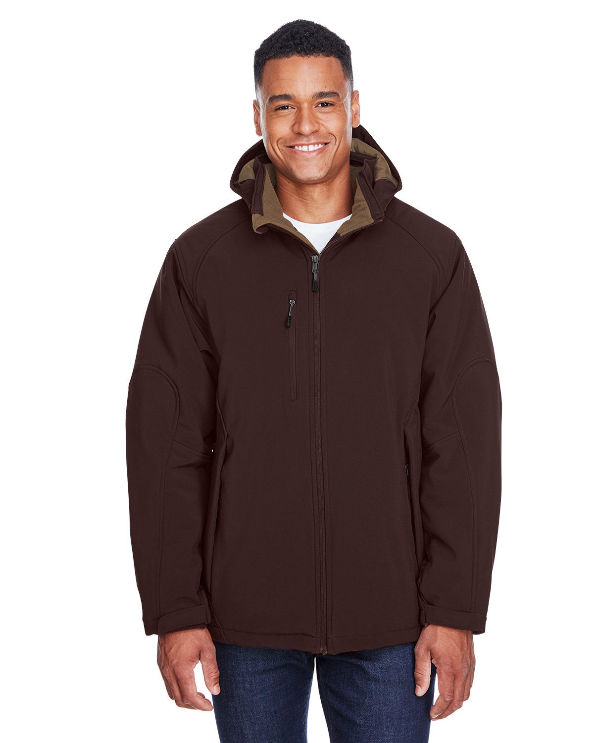 North End Men's Glacier Insulated Soft Shell Jacket #88159 Dark Chocolate