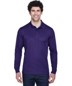 Core 365 Men's Pinnacle Performance Long-Sleeve Piqué Polo #88192 Purple Front