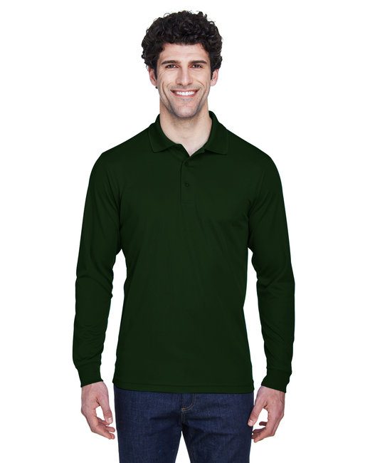 Core 365 Men's Pinnacle Performance Long-Sleeve Piqué Polo #88192 Forest Green