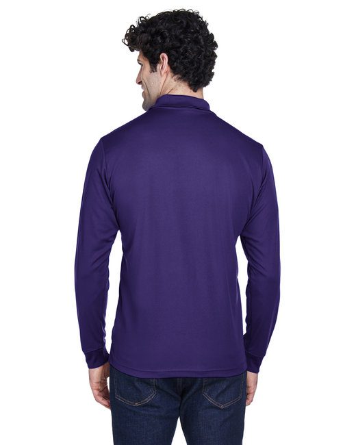Core 365 Men's Pinnacle Performance Long-Sleeve Piqué Polo #88192 Purple Back