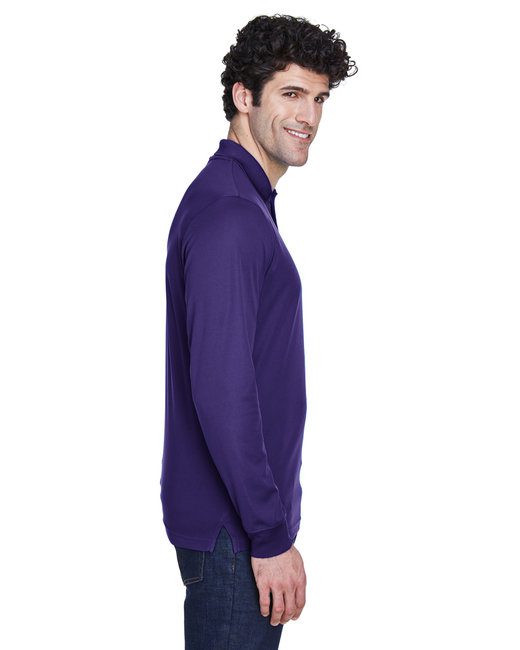 Core 365 Men's Pinnacle Performance Long-Sleeve Piqué Polo #88192 Purple Side