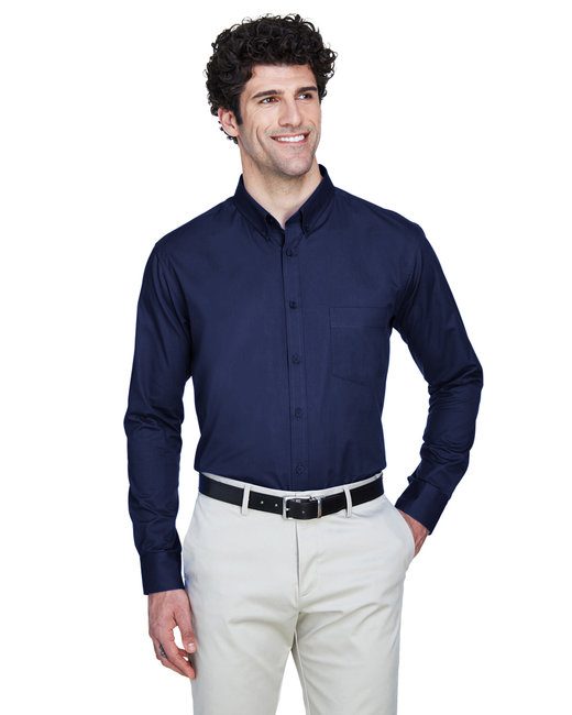 Core 365 Men's Operate Long-Sleeve Twill Shirt #88193 Navy