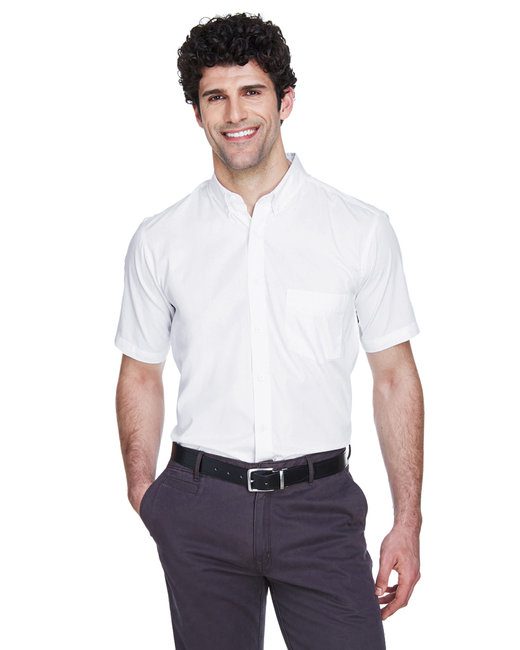 Core 365 Men's Optimum Short-Sleeve Twill Shirt #88194 White