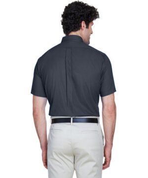 Core 365 Men's Optimum Short-Sleeve Twill Shirt #88194 Carbon Back