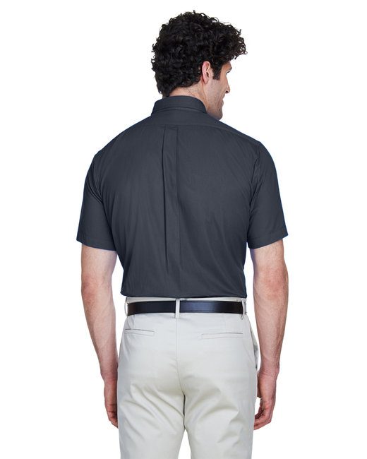 Core 365 Men's Optimum Short-Sleeve Twill Shirt #88194 Carbon Back