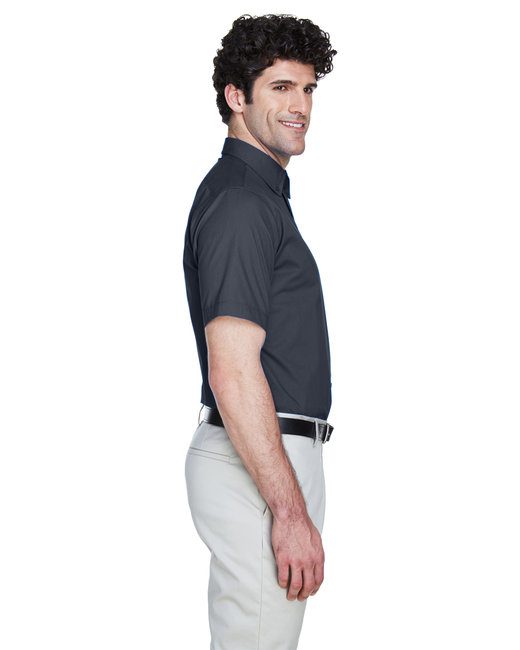 Core 365 Men's Optimum Short-Sleeve Twill Shirt #88194 Carbon Side