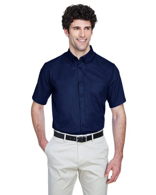 Core 365 Men's Optimum Short-Sleeve Twill Shirt #88194 Navy