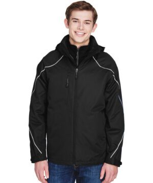 North End Men's Angle 3-in-1 Jacket with Bonded Fleece Liner #88196 Black Front