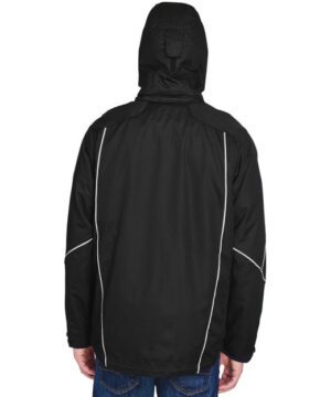 North End Men's Angle 3-in-1 Jacket with Bonded Fleece Liner #88196 Black Back