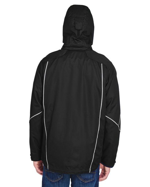 North End Men's Angle 3-in-1 Jacket with Bonded Fleece Liner #88196 Black Back