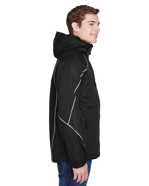 North End Men's Angle 3-in-1 Jacket with Bonded Fleece Liner #88196 Black Side