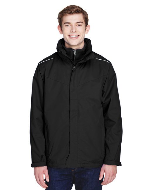 Core 365 Men's Region 3-in-1 Jacket with Fleece Liner #88205 Black