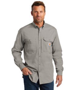 Carhartt Force® Ridgefield Solid Long Sleeve Shirt #CT102418 Asphalt Front