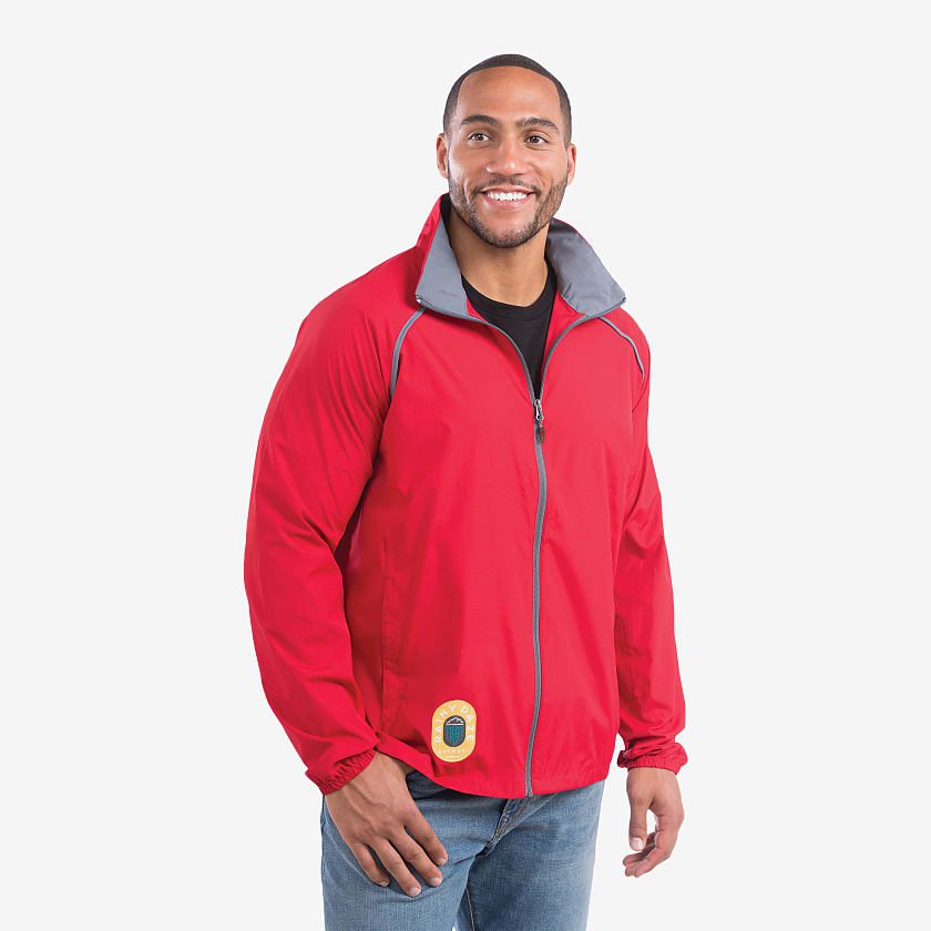 Trimark Men's EGMONT Packable Jacket #TM12605 Red Side