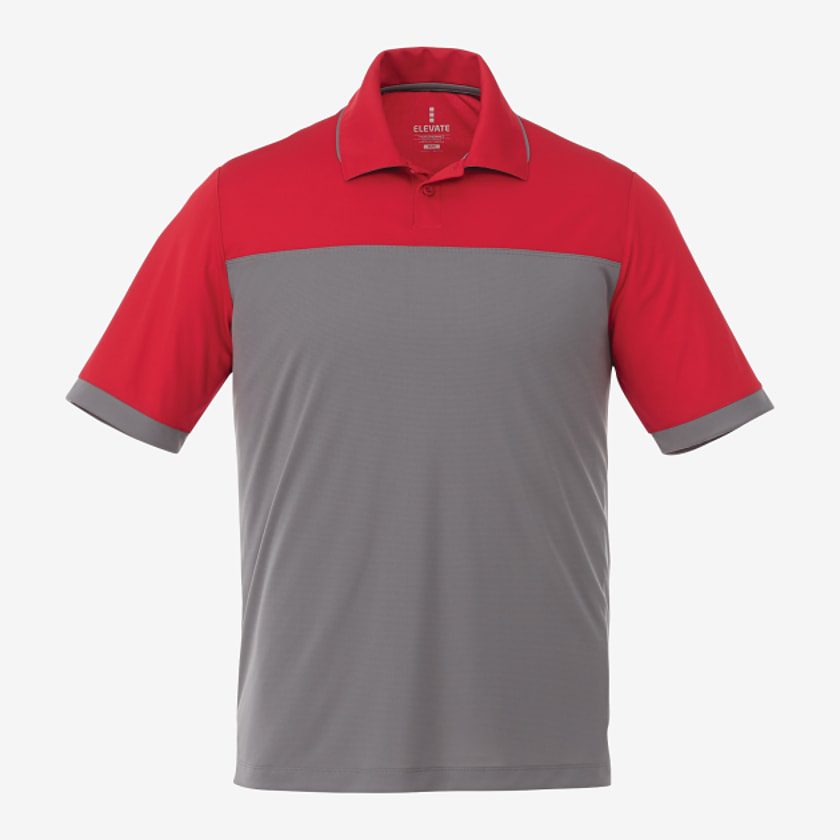 Trimark Men's MACK Short Sleeve Polo #TM16308 Red / Grey