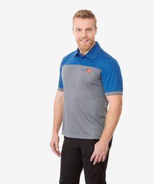 Trimark Men's MACK Short Sleeve Polo #TM16308 Olympic Blue / Grey Side