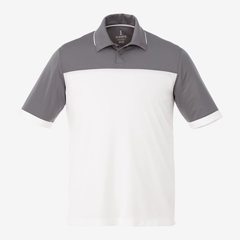 Trimark Men's MACK Short Sleeve Polo #TM16308 Grey / White