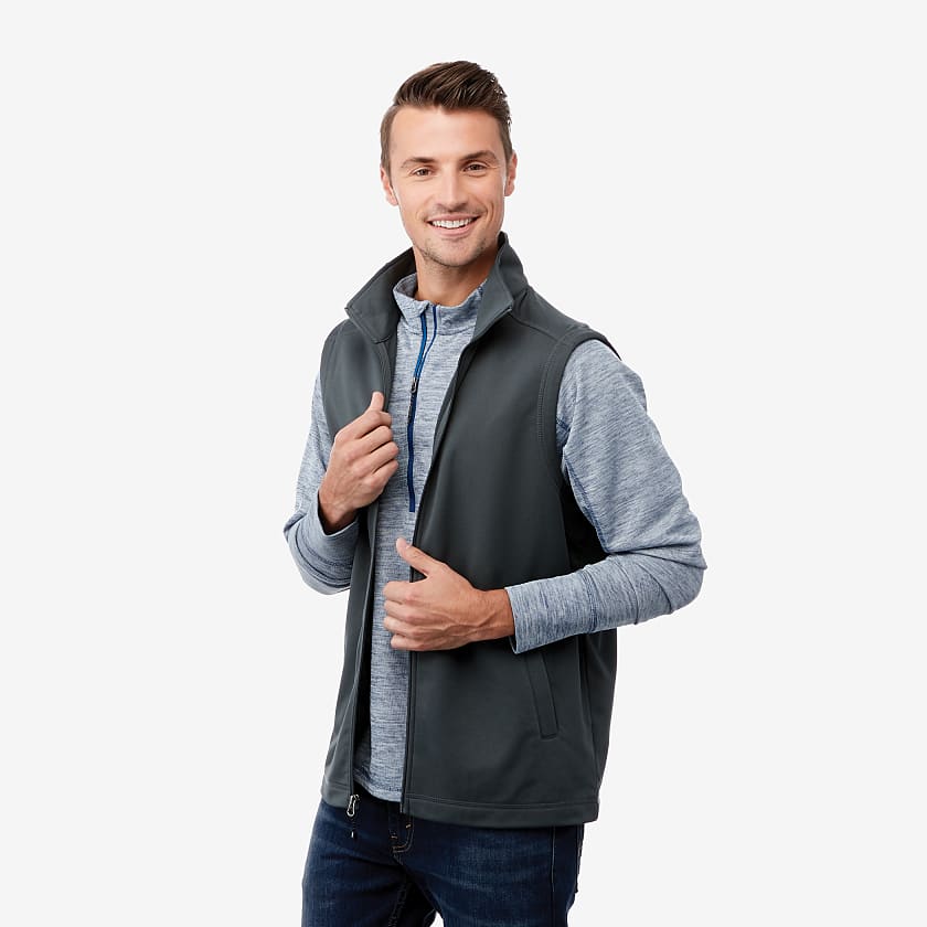 Trimark Men's BOYCE Knit Vest #TM18504 Grey Storm Side