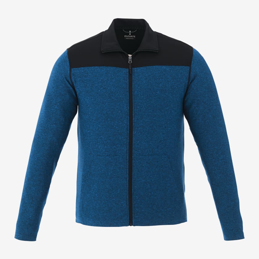 Trimark Men's Perren Knit Jacket #TM18705 Olympic Blue Heather