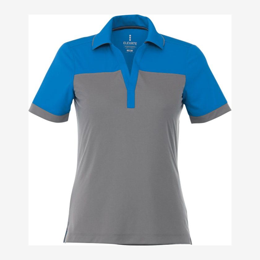 Trimark Women's MACK Short Sleeve Polo #TM96308 Olympic Blue / Grey