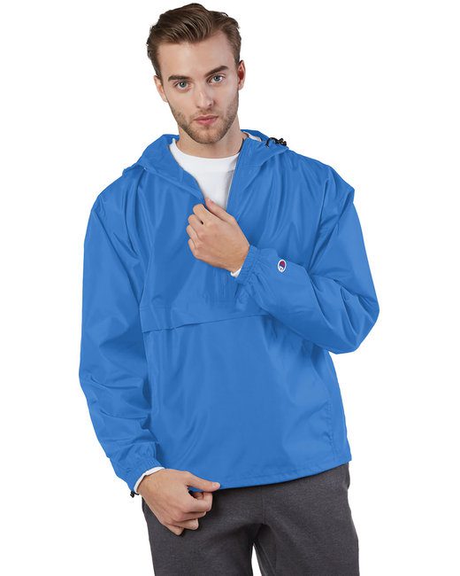 Champion Adult Packable Anorak 1/4 Zip Jacket #CO200 Royal Blue