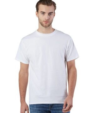 Champion Adult Ringspun Cotton T-Shirt #CP10 White Front