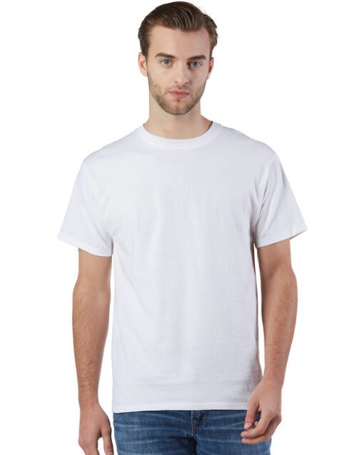 Champion Adult Ringspun Cotton T-Shirt #CP10 White Front