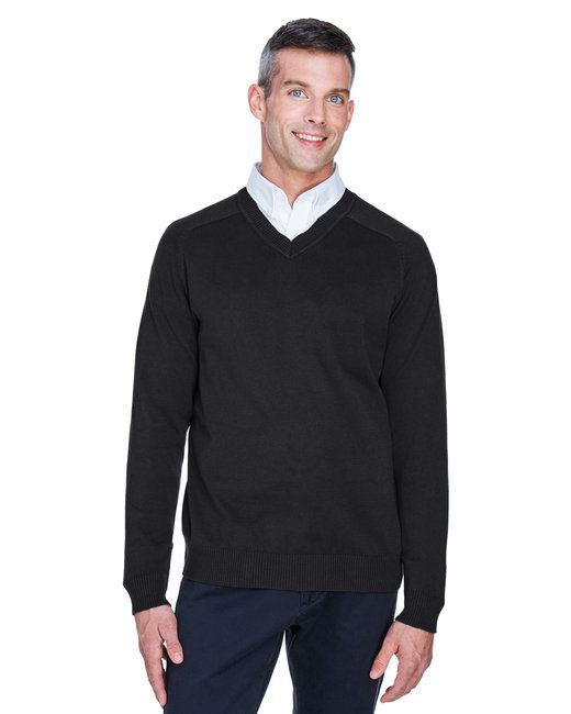 Devon & Jones Men's V-Neck Sweater #D475 Black