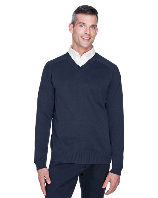Devon & Jones Men's V-Neck Sweater #D475 Navy
