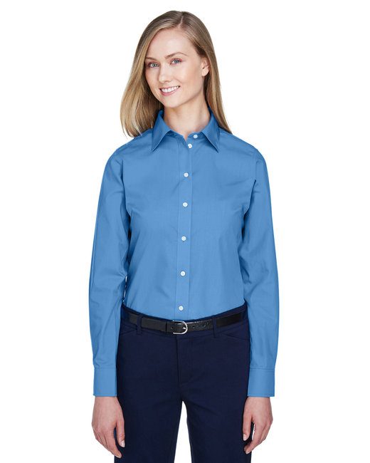 Devon & Jones Ladies' Crown Woven Collection® Solid Broadcloth #D620W French Blue
