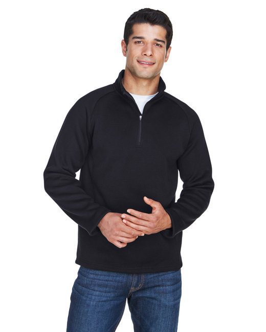 Devon & Jones Adult Bristol Sweater Fleece Quarter-Zip #DG792 Black