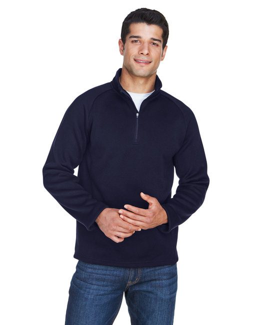Devon & Jones Adult Bristol Sweater Fleece Quarter-Zip #DG792 Navy