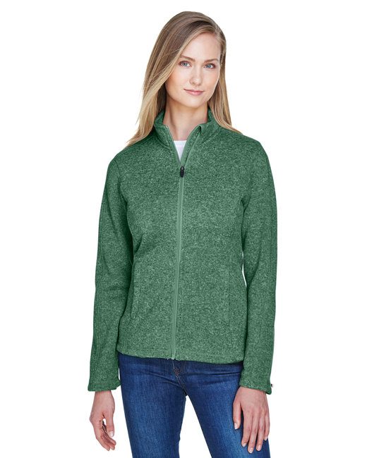 Devon & Jones Ladies' Bristol Full-Zip Sweater Fleece Jacket #DG793W Forest Heather