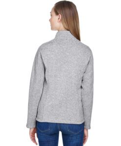 Devon & Jones Ladies' Bristol Full-Zip Sweater Fleece Jacket #DG793W Heather Grey Back