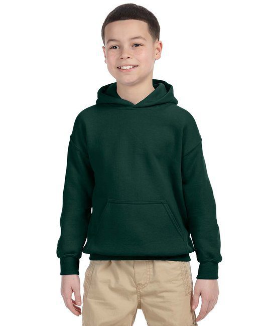 Gildan Youth Heavy Blend™ 8 oz., 50/50 Hooded Sweatshirt #18500B Forest Green