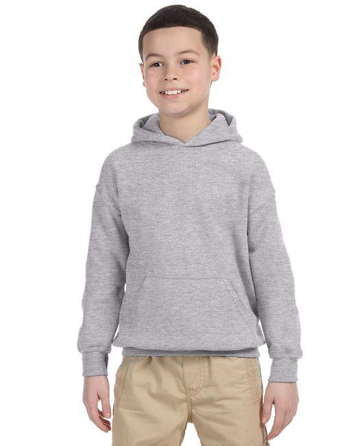Gildan Youth Heavy Blend™ 8 oz., 50/50 Hooded Sweatshirt #18500B Sport Grey