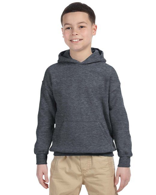 Gildan Youth Heavy Blend™ 8 oz., 50/50 Hooded Sweatshirt #18500B Dark Heather