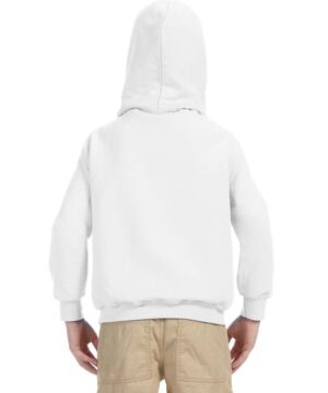 Gildan Youth Heavy Blend™ 8 oz., 50/50 Hooded Sweatshirt #18500B White Back