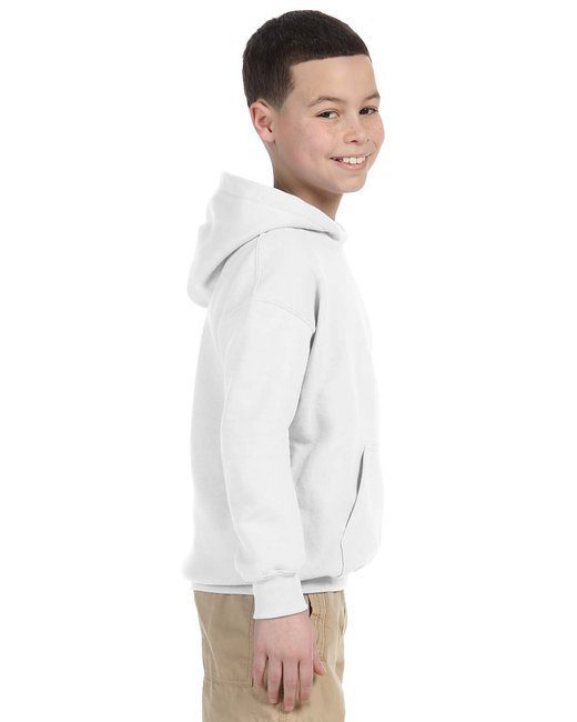 Gildan Youth Heavy Blend™ 8 oz., 50/50 Hooded Sweatshirt #18500B White Side