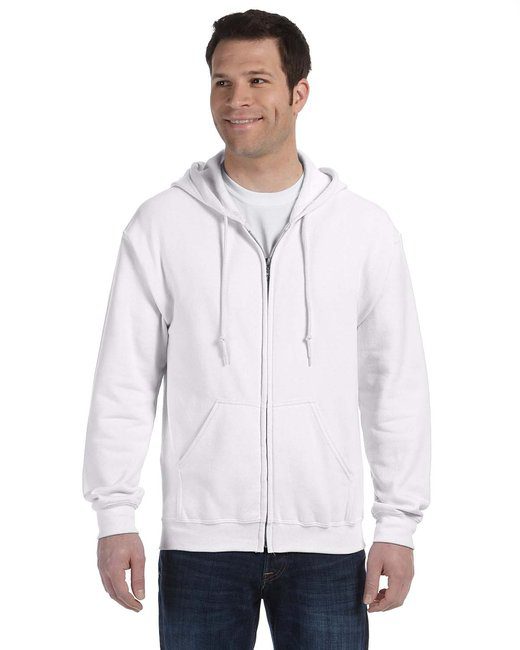 Gildan Adult Heavy Blend™ 8 oz., 50/50 Full-Zip Hooded Sweatshirt #18600 White