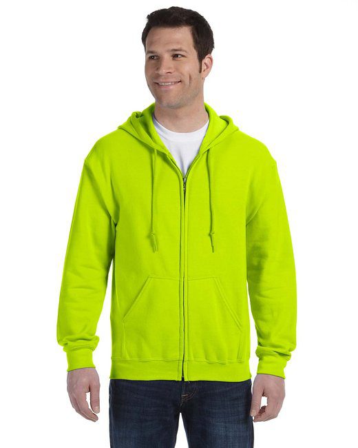 Gildan Adult Heavy Blend™ 8 oz., 50/50 Full-Zip Hooded Sweatshirt #18600 Safety Green