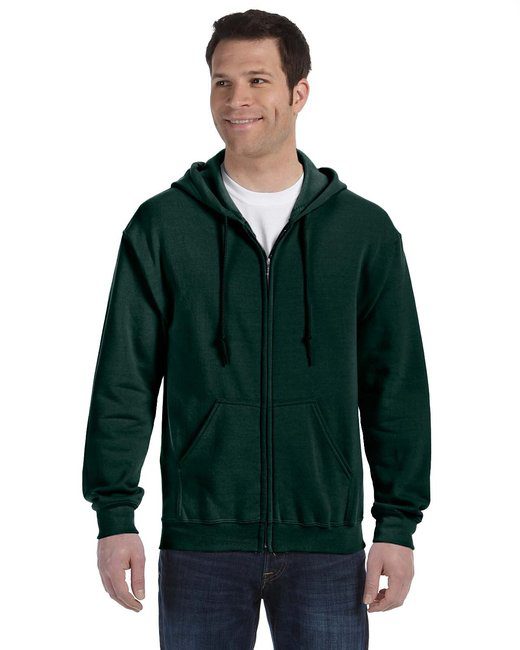 Gildan Adult Heavy Blend™ 8 oz., 50/50 Full-Zip Hooded Sweatshirt #18600 Forest Green