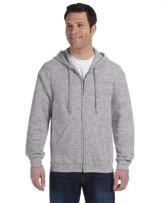 Gildan Adult Heavy Blend™ 8 oz., 50/50 Full-Zip Hooded Sweatshirt #18600 Sport Grey