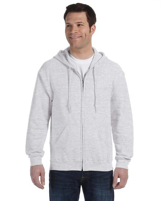 Gildan Adult Heavy Blend™ 8 oz., 50/50 Full-Zip Hooded Sweatshirt #18600 Ash Grey