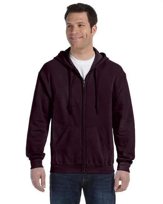 Gildan Adult Heavy Blend™ 8 oz., 50/50 Full-Zip Hooded Sweatshirt #18600 Dark Chocolate