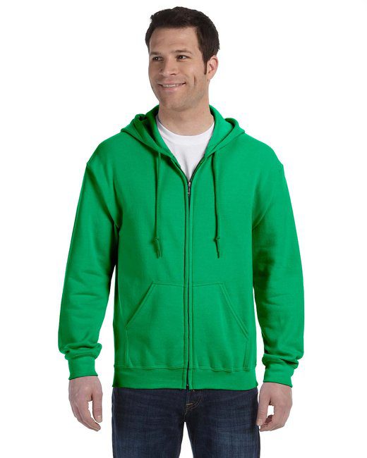 Gildan Adult Heavy Blend™ 8 oz., 50/50 Full-Zip Hooded Sweatshirt #18600 Irish Green
