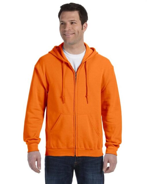Gildan Adult Heavy Blend™ 8 oz., 50/50 Full-Zip Hooded Sweatshirt #18600 Orange Front