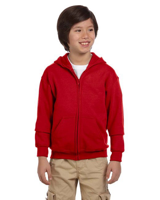 Gildan Youth Heavy Blend™ 8 oz., 50/50 Full-Zip Hoodie #18600B Red