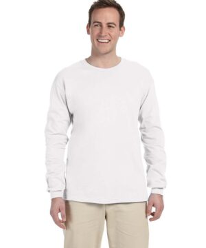 Gildan Adult Ultra Cotton® Long-Sleeve T-Shirt #2400 White Front