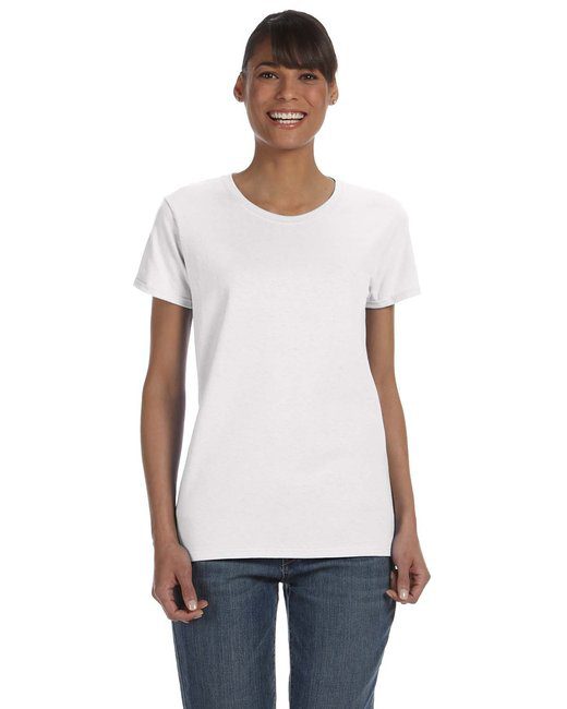 Gildan Ladies' Heavy Cotton™ T-Shirt #5000L White Front